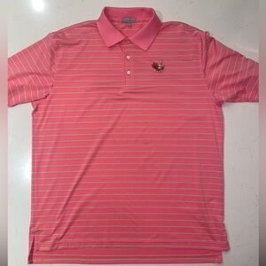 Peter Millar Performance Polo Shirt Mens XL Summer Comfort Pink Striped Golf